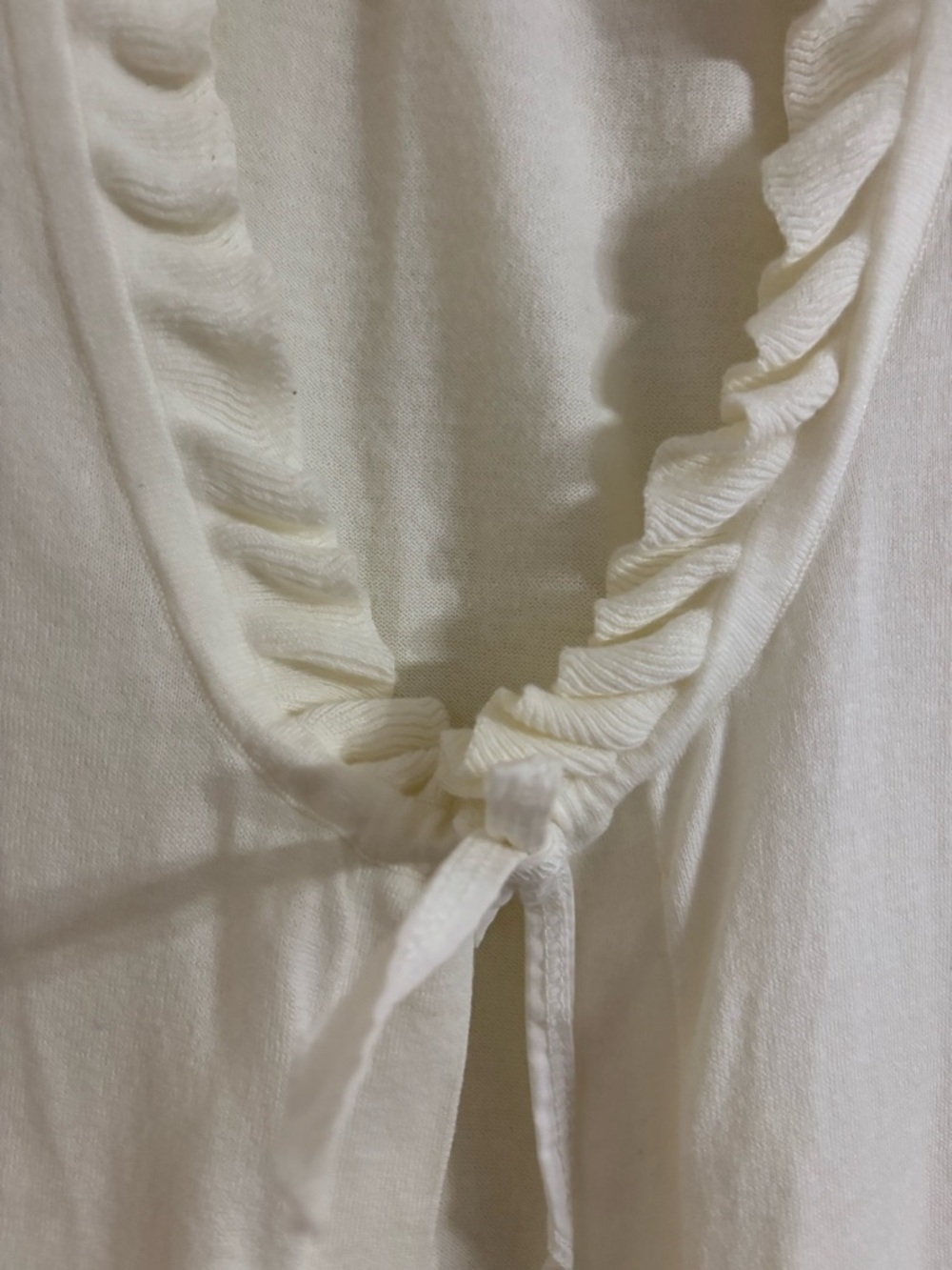 Gap Cotton Off White Ruffle Trim Tie Front Cardigan Size S - Picture 2 of 8